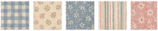 Soft floral fabric swatches
